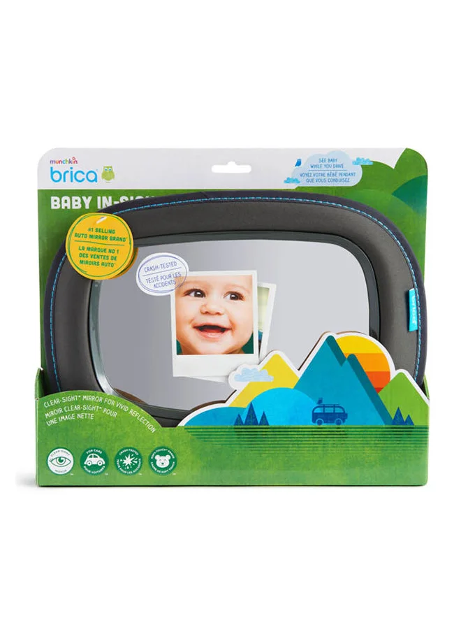 Munchkin Baby In-Sight Car Mirror, Superior Reflection and Wide Angle View of Baby, Grey