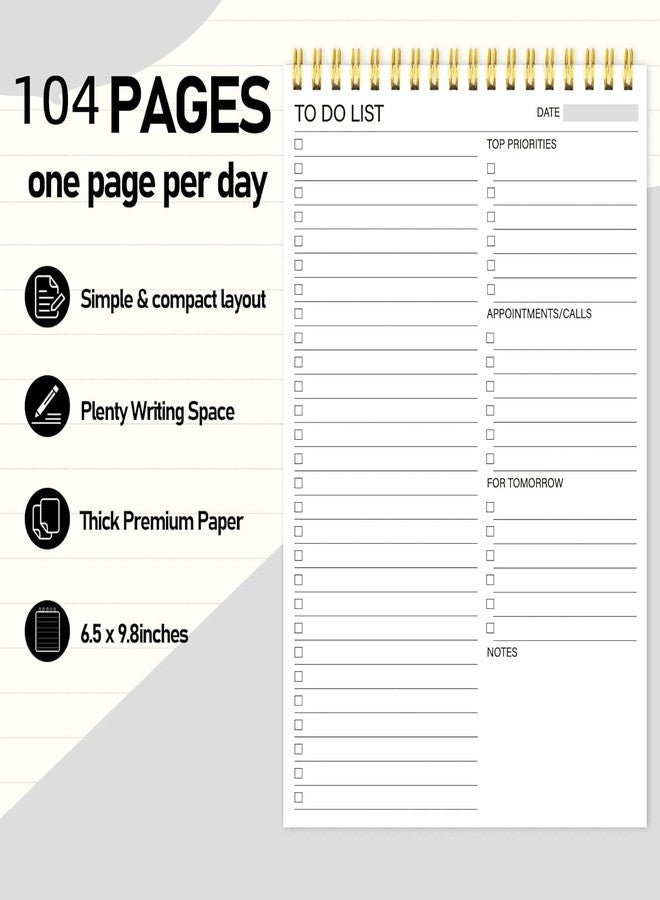 JOYMIA To Do List Notepad - 160pages Daily Planner Notepad Double Side Use To Do List Notebook, 6.5" X 9.8" Task Organizer with Checklist for Productivity Simple Layout - Image 2