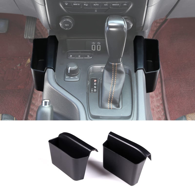 PIUGILH Gear Shifter Console Side Storage Box Transmission Organizer Tray for Ford Ranger 20152021 Interior Accessories Black 2PCS