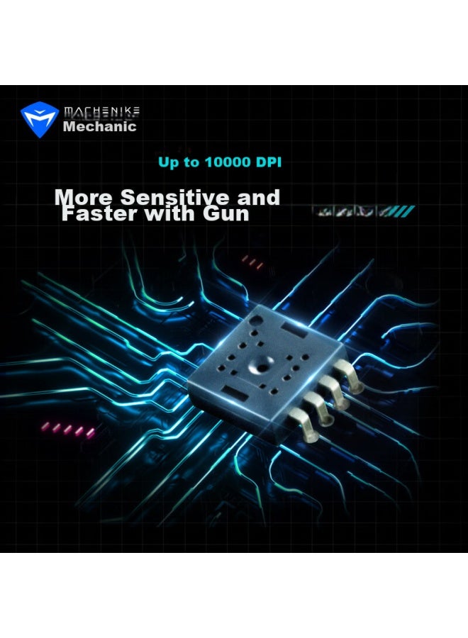 MACHENIKE [National Subsidy 15%] M721 Wireless Gaming Mouse Wired E-Sports Laptop Mouse Office Mechanical Mouse Rechargeable Dual-Mode 1000Dpi Black - Image 4