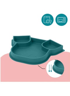 babymoov Divided Silicone Plate Isy Plate In Blue, Plate Features Multiple Compartments, Plate Features Multiple Compartments, Bpa - Free, Microwave And Dishwasher Safe , Non - Slip Base  - Image 3
