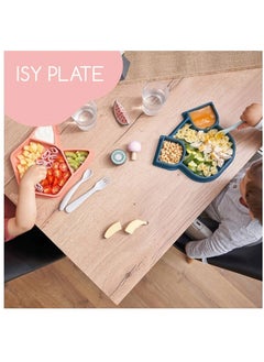 babymoov Divided Silicone Plate Isy Plate In Blue, Plate Features Multiple Compartments, Plate Features Multiple Compartments, Bpa - Free, Microwave And Dishwasher Safe , Non - Slip Base  - Image 4