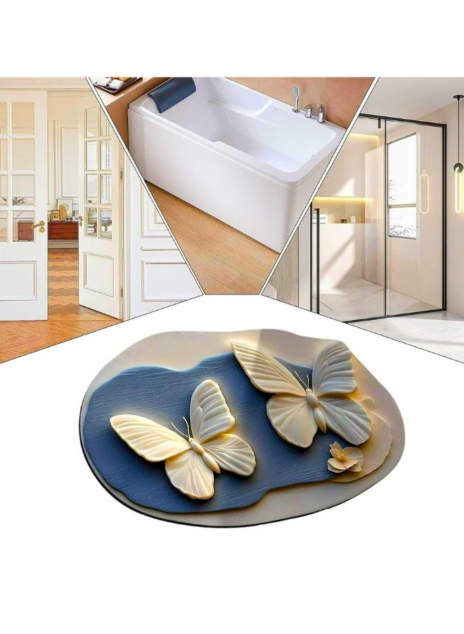Chase Up 3D Butterfly Print Pattern Rugs, Anti-Fatigue Floor Mat,Comfort Standing Mat Super Soft, Non-Slip And Absorbent.Machine Bathroom Carpet, Shower And Bathtub Bathroom Mat ( 38 x 58 cm) - Image 4