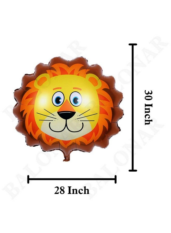 BALONAR BALONAR 5pcs 32 Inch Tiger Lion Zebra Monkey Graffe Foil Balloons Animal Balloons for Child Birthday Party Supplies Cute Baby Shower Decorations  - Image 5