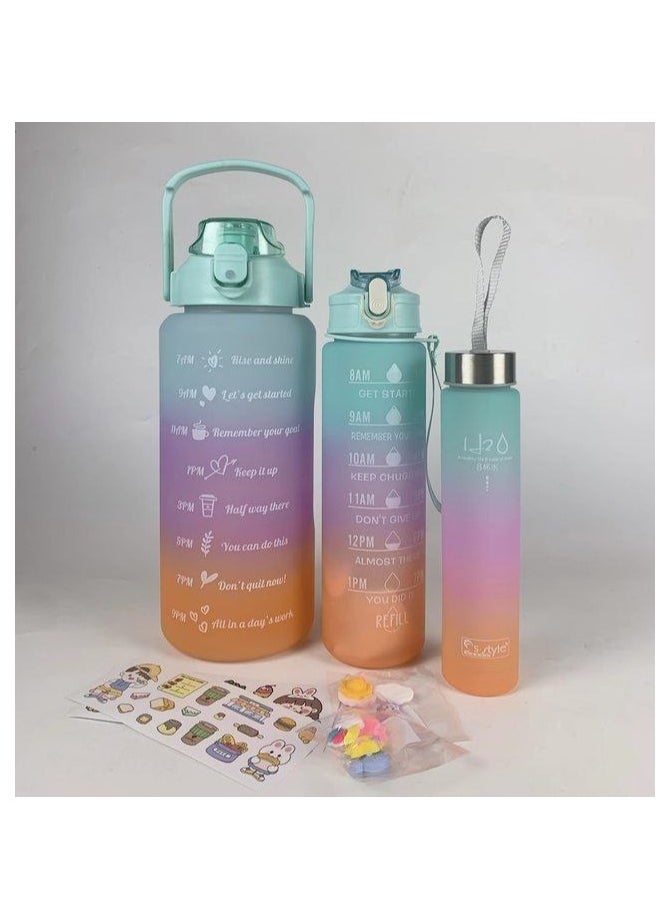 3 in 1 Sports Water Bottle, Shockproof, PBA Free, Safe for Health Safety, with Airtight Cap and Chalimo, Useful for Trips, School and Club