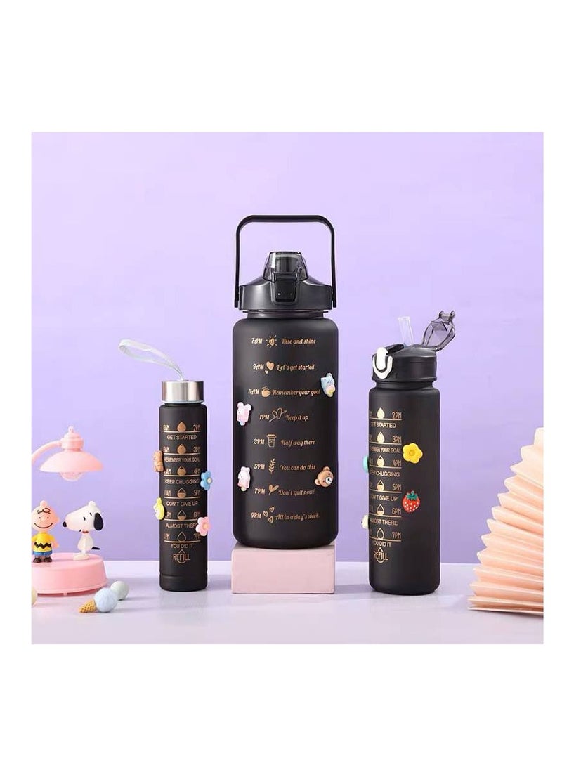 3 in 1 Sports Water Bottle, Shockproof, PBA Free, Safe for Health Safety, with Airtight Cap and Chalimo, Useful for Trips, School and Club