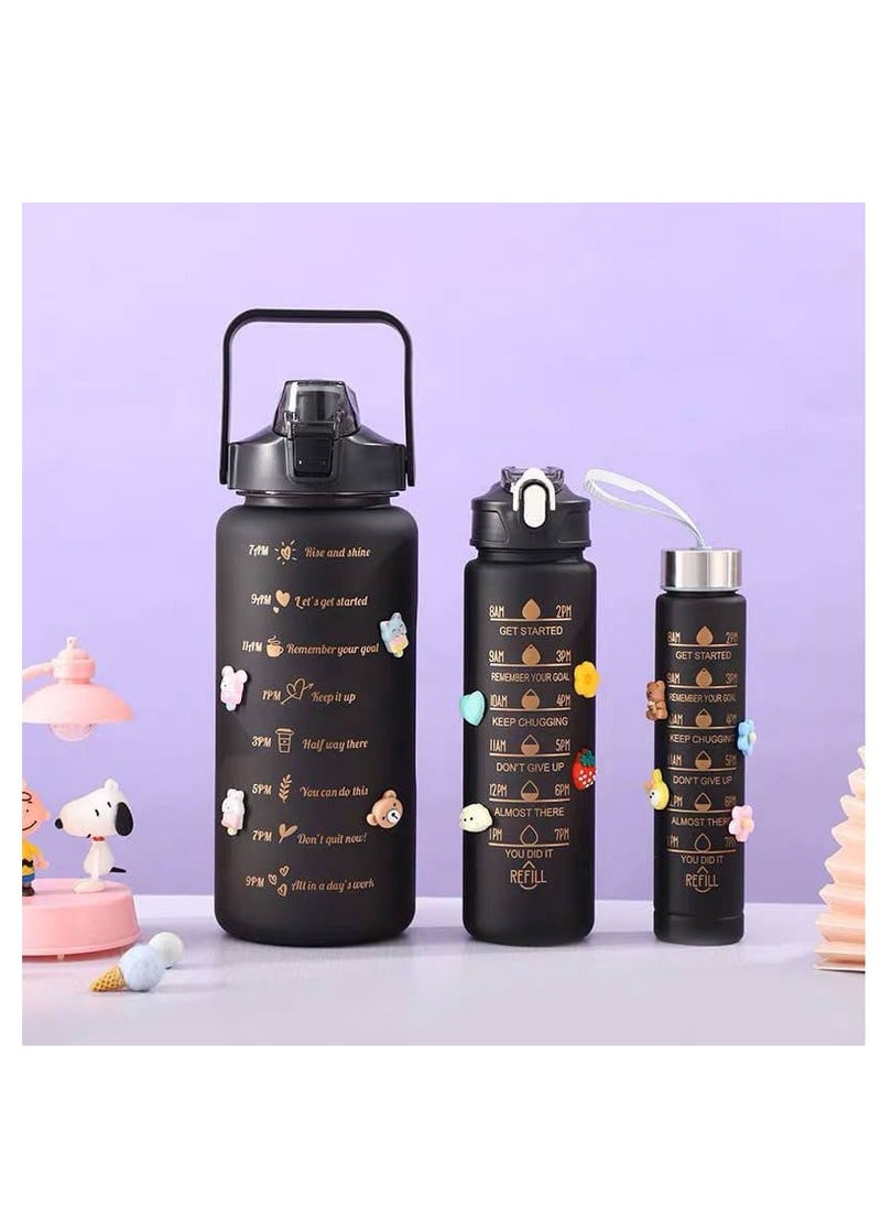 3 in 1 Sports Water Bottle, Shockproof, PBA Free, Safe for Health Safety, with Airtight Cap and Chalimo, Useful for Trips, School and Club