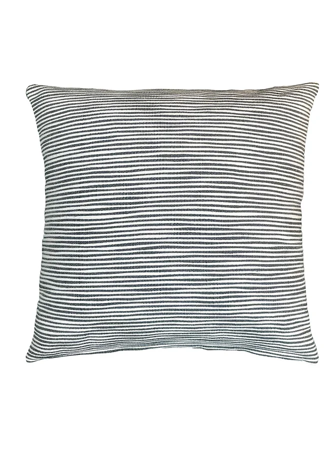 DANUBE HOME Danube Home Gleam Hand Woven Cushion 50x50cm White/Charcoal | 100% Cotton Decorative Lightweight Throw Pillow For Sofas, Couches, Beds For Living Room