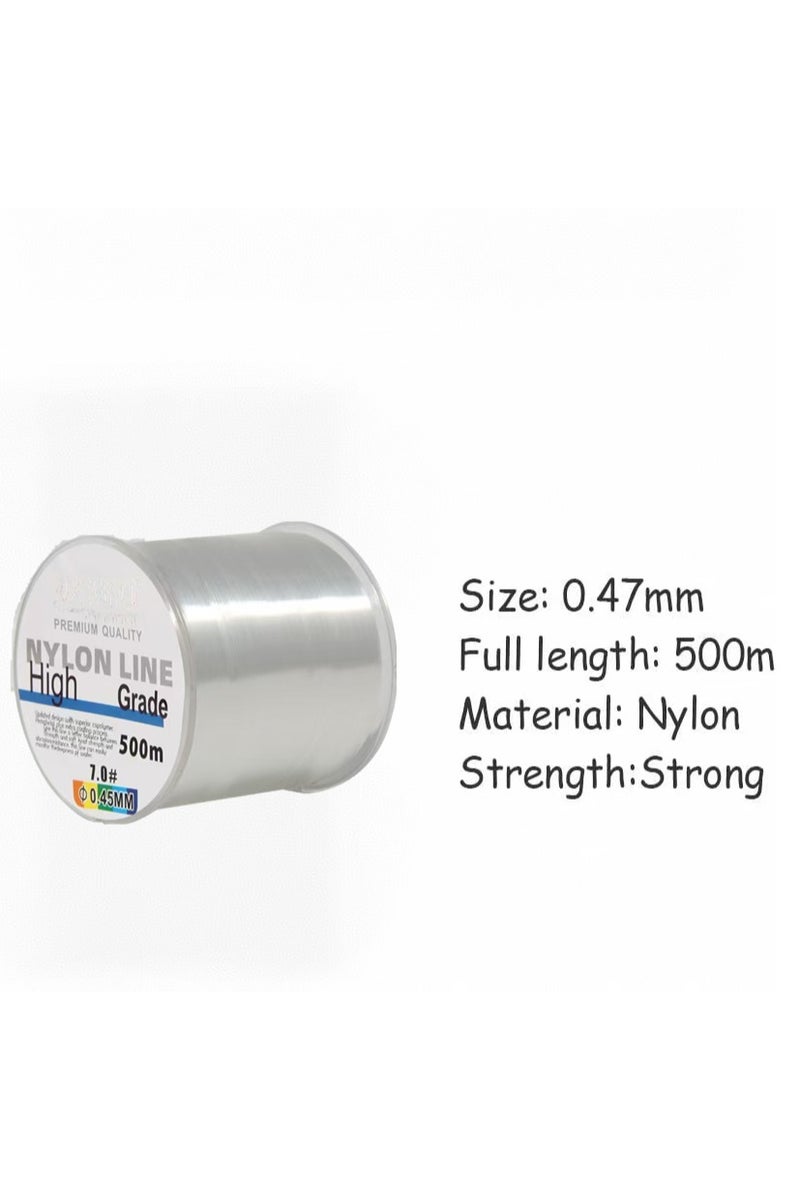 NYLON LINE Nylon String Fishing Line Cord Clear Fluorocarbon Strong Monofilament Wire Flexible Wear-resistant Super Pulling Force Cut for Hanging Decorations Beading Crafts Kite 500M Nylon String - Image 2