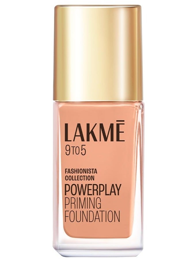 لاكمي برايمر لاكمي 9 إلى 5 بتغطية مثالية غير لامعة، كريم أساس سائل بتغطية كاملة، يحتوي على برايمر مدمج لمكياج يدوم طويلاً، عاجي رائع، 25 مل - Image 1