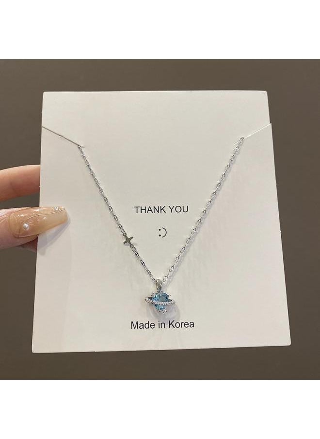 Generic - South Korea Silver Titanium Steel Necklace For Girls Versatile High Sense Niche Pearl Butterfly Pendant Clavicle Chain Jewelry - Image 1