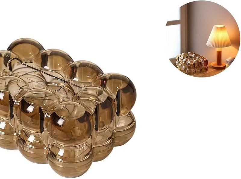 حامل مناديل من البولي إيثيلين تيريفثاليت (PET) بلون كهرماني بتصميم سحابي لتخزين طاولة القهوة في غرفة المعيشة ومكتب المكتب - Image 5