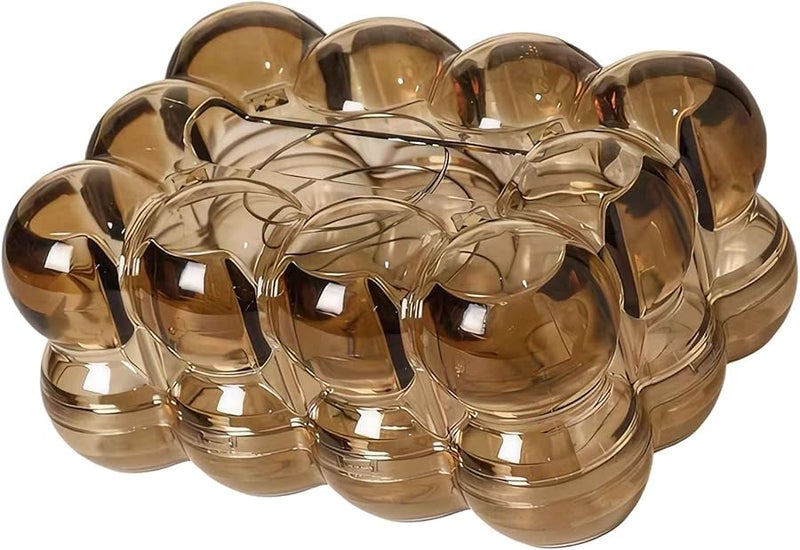 حامل مناديل من البولي إيثيلين تيريفثاليت (PET) بلون كهرماني بتصميم سحابي لتخزين طاولة القهوة في غرفة المعيشة ومكتب المكتب - Image 1