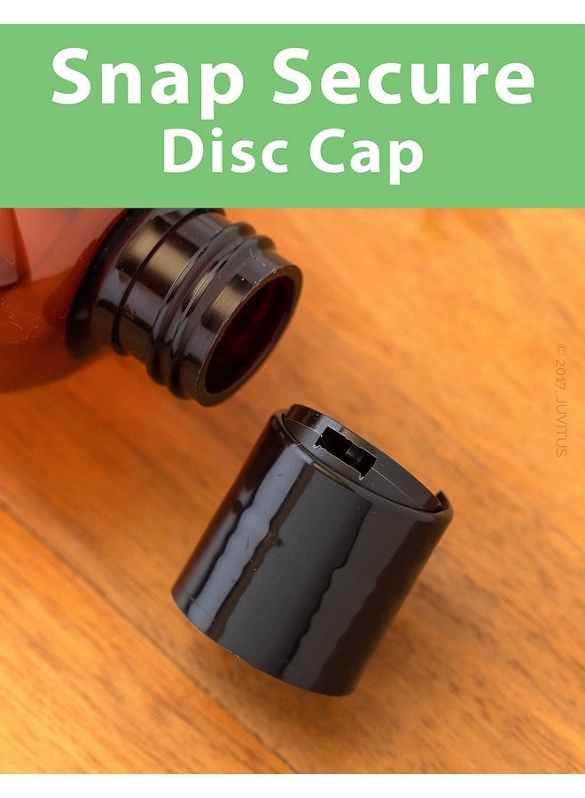 JUVITUS 16 Oz 500 Ml Amber Slim Pet Plastic Bottles (Bpa Free) With Black Disc Cap Lid (12 Pack) - Image 5