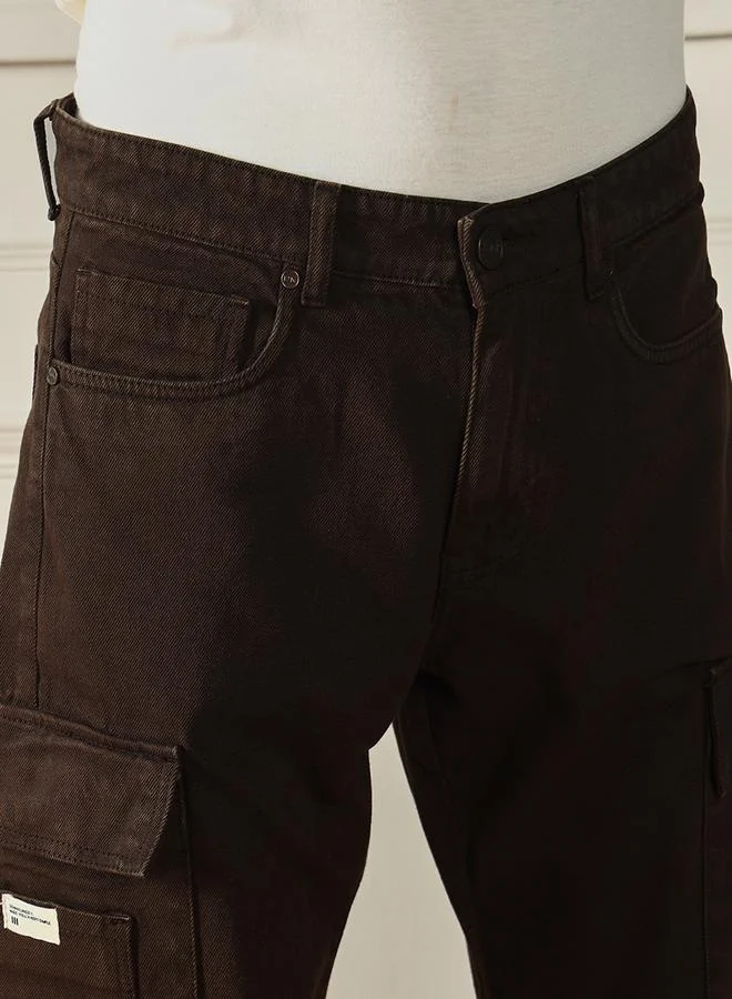 Dennis Lingo Men's Brown Relaxed Fit Jeans - Effortless Style and Comfort