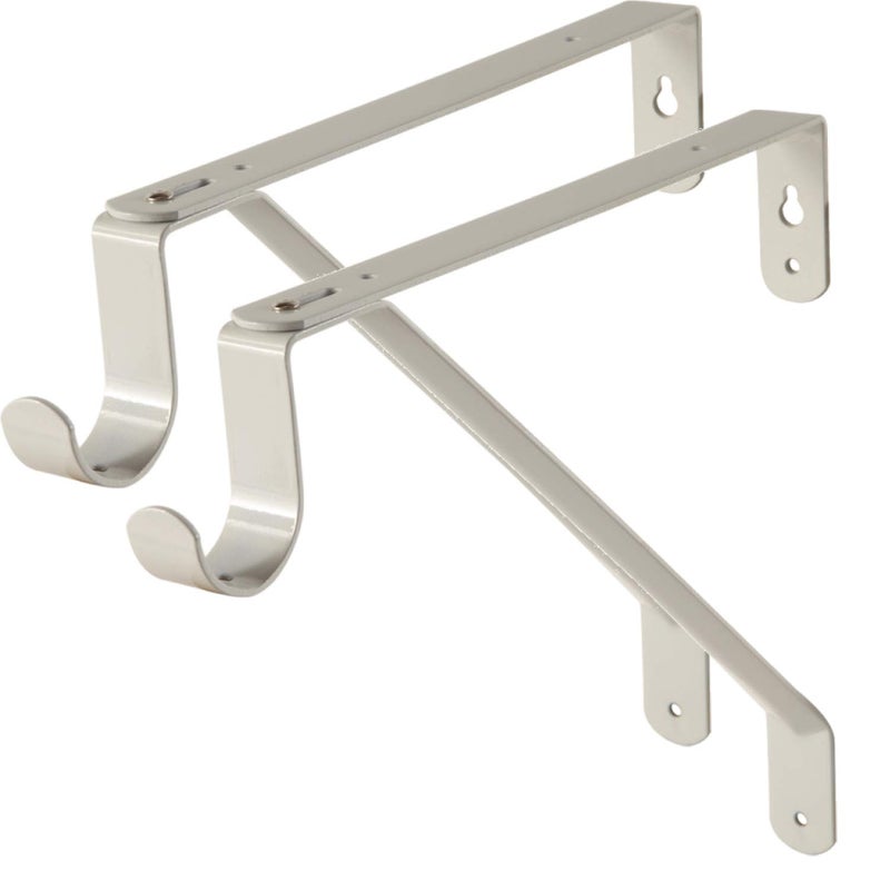 Desunia Adjustable Closet Rod  Shelf Support Bracket  White  Set of 2