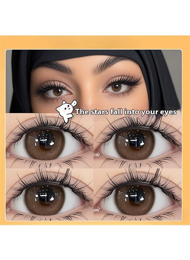 HAVEN Brown Contact Lenses ，Coloured Contacts Lenses，6 Months Disposable Contact Lenses come with a contact lens companion case and contact lens care solution  - Image 2