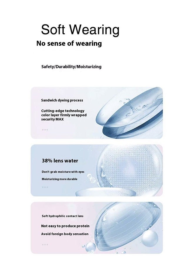 HAVEN Brown Contact Lenses ，Coloured Contacts Lenses，6 Months Disposable Contact Lenses come with a contact lens companion case and contact lens care solution  - Image 3