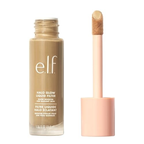elf Halo Glow Liquid Filter Complexion Booster For A Glowing SoftFocus Look Infused With Hyaluronic Acid Vegan  CrueltyFree 35 Medium