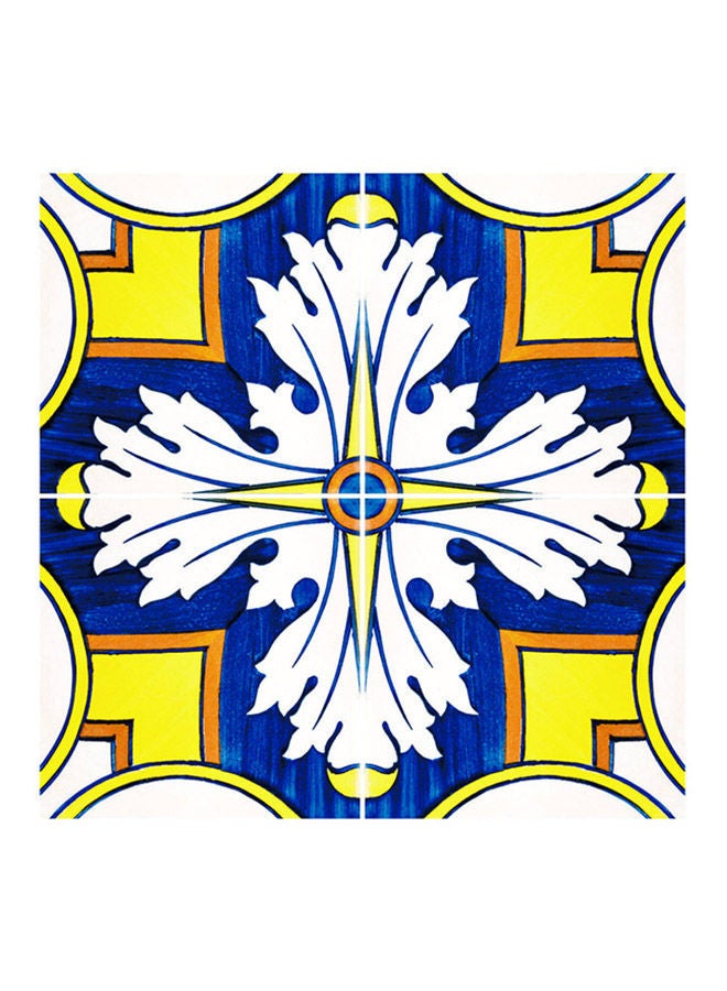 NIBEMINENT 5-Piece Self Adhesive Waterproof Hard Tile Stickers 20 Multicolour 20x20x0.5centimeter