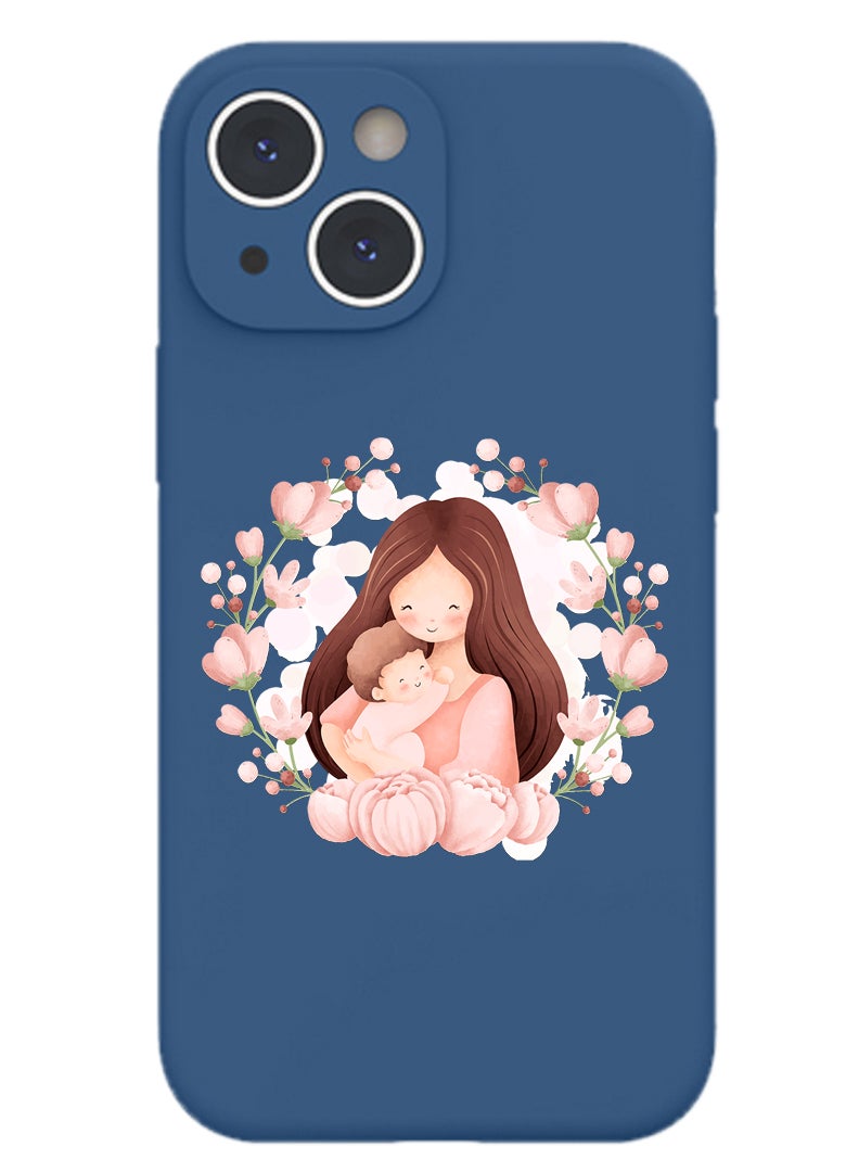 Theodor Protective Slim Fit Case Liquid Silicone Cover with Full Body Protection Anti-Scratch Shockproof Case For iPhone 13 Blue  - Moving Forward - Image 1