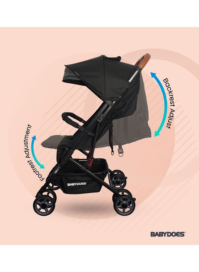 BABYDOES - Olla Cx - Baby Stroller, 5-Point Harness, One-Hand Fold, Shock Absorbing Wheels, Air Travel Cabin, 0-4 Years (Up To 20 Kg) - Black - Image 1