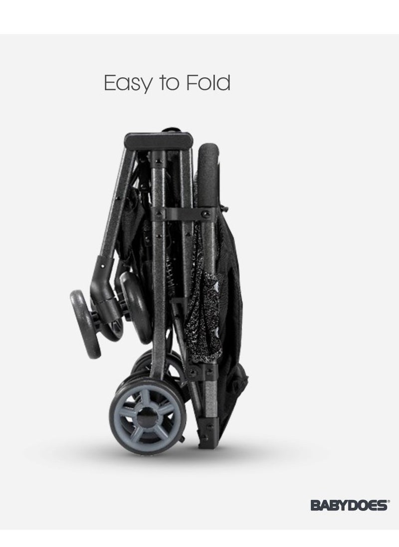 BABYDOES - Olla Cx - Baby Stroller, 5-Point Harness, One-Hand Fold, Shock Absorbing Wheels, Air Travel Cabin, 0-4 Years (Up To 20 Kg) - Black - Image 1