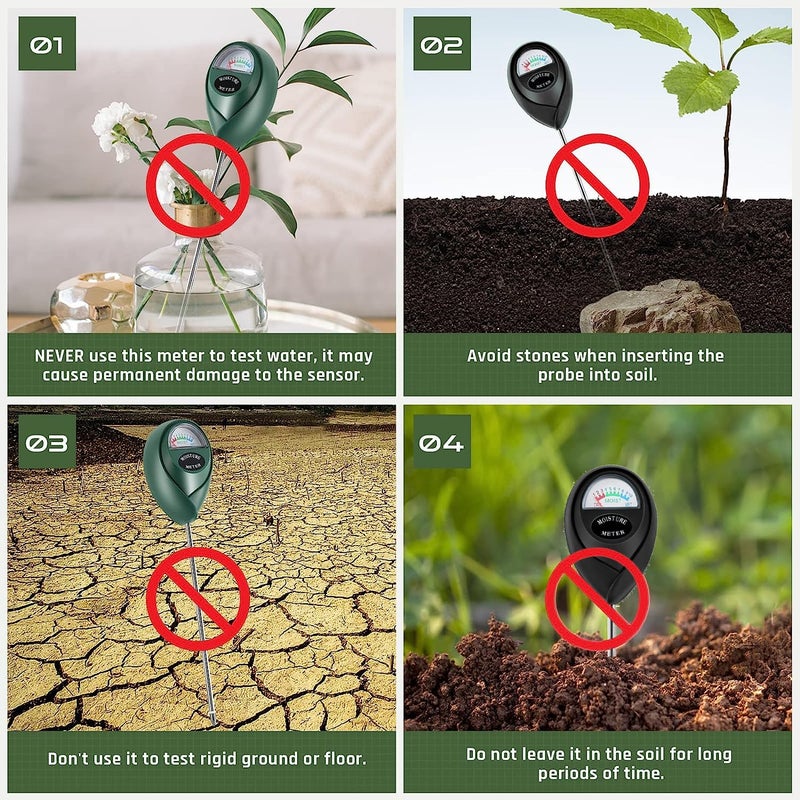 Thlevel Plant Moisture Meter, Plant Water Meter, Soil Moisture Meter for House Plants for Garden, Lawn, Farm, Indoor & Outdoor Use, No Batteries Required (Green + Black) - Image 5