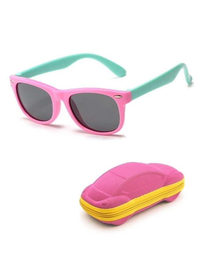 SUFADA Children's Sun Glasses - Kids Polarized SunGlasses TPEE Rubber Flexible Frame for Boys Girls Age 2-10, 100% UV Protection（Car Glasses Case） - Image 1