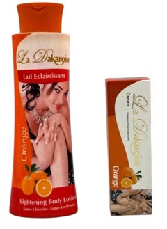 A set of two cream pieces with lotion from La dakaroise