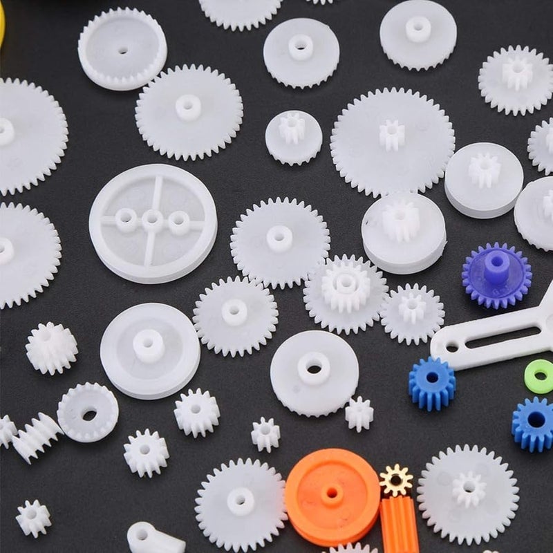 78 Pcs DIY Worm Gear Rack Kit With Plastic Gears Pulley Belt And Shaft - Image 4