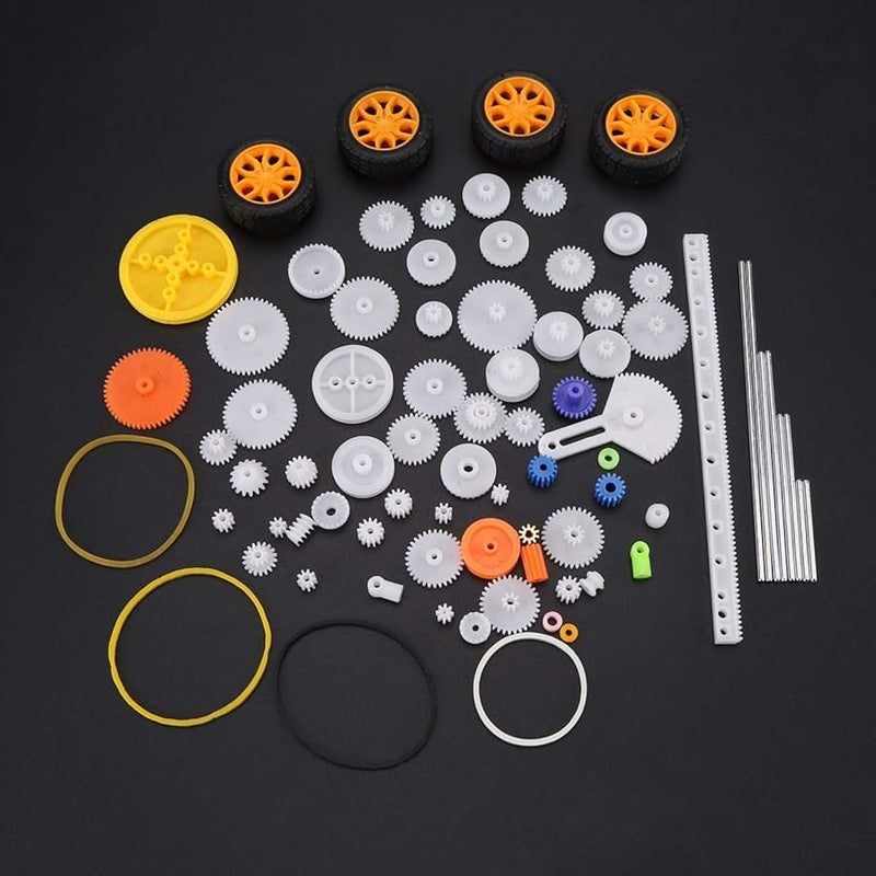 78 Pcs DIY Worm Gear Rack Kit With Plastic Gears Pulley Belt And Shaft - Image 3
