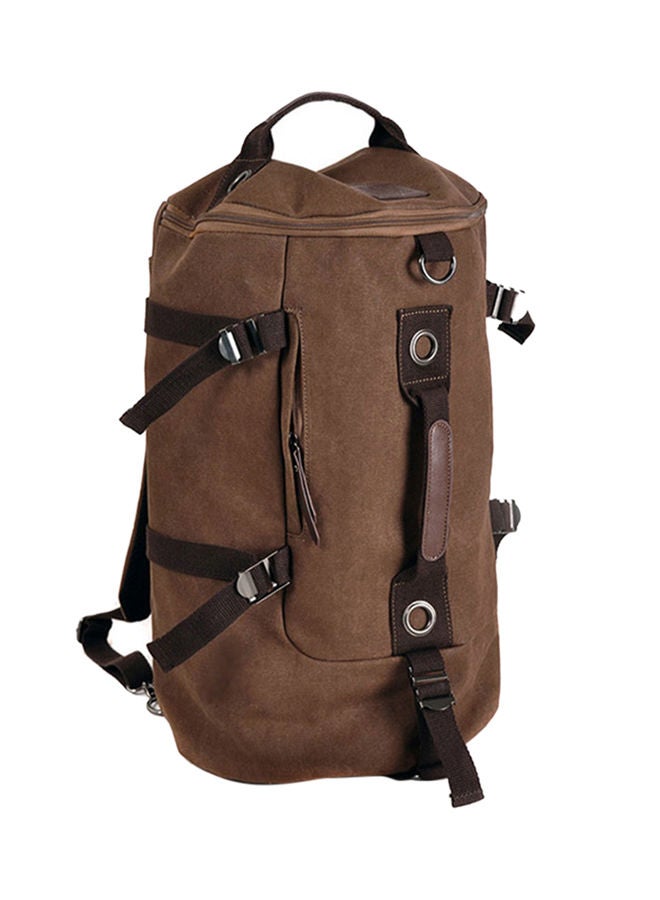 NIBEMINENT Zipper Closure Duffel Bag Brown