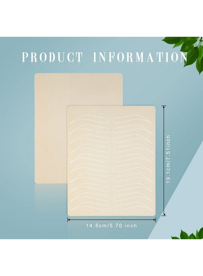 Leelosp 24 Pieces Microblading Practice Skin Double Sided Microblading Supplies Microblading No Ink Practice Skin Makeup Silicone Skins Practice Brow Practice Sheet(White, Regular Style)  - Image 3