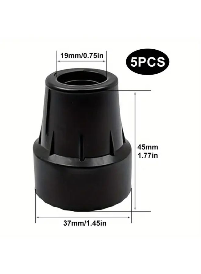 5Pcs Non Slip Rubber Ferrules for Walking Sticks Enhanced Traction for Elderly Hikers Blind Assistance - Image 3