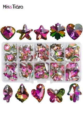 100pcs 10 types of Crystal Glass pendant Kit For Jewelry Bracelet Necklace And Art Craft  Include Butterfly Seashell starfish Ice flower etc. - pzsku/Z6895D6F3D1BB73EE380CZ/45/1746509412/d9fcc64a-e8f0-40c1-b97a-1a8848ef2948