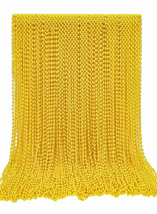 Garma 144Pcs Mardi Gras Beads Bulk, Metallic Gold Bead Necklace 33Inch 7mm Mardi Gras Party Beaded Necklaces for Mardi Gras Party Costume Festival Parade Party Favors - Image 1