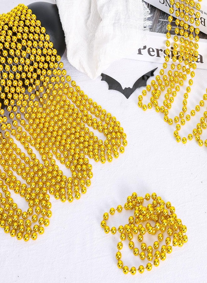 Garma 144Pcs Mardi Gras Beads Bulk, Metallic Gold Bead Necklace 33Inch 7mm Mardi Gras Party Beaded Necklaces for Mardi Gras Party Costume Festival Parade Party Favors - Image 5