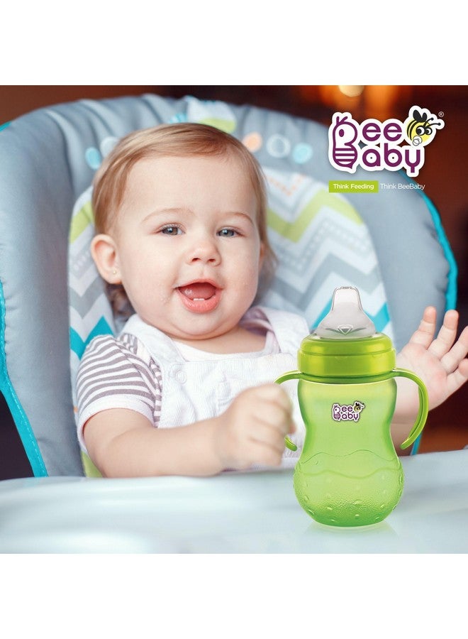 Beebaby Grippee Soft Silicone Spout Sippy Cup With Handle For Babies, Leak Proof, Anti Spill Sipper For Baby 6 Months+, 100% Bpa Free (Grippee - Green, 300 Ml) - Image 2