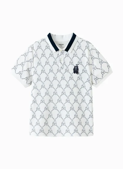 بالابالا Kids Boy Lapel short-sleeved T-shirt
