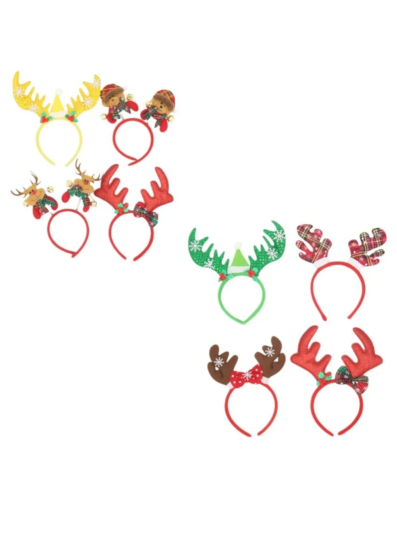 D'Daniela 8 Pieces Headbands Xmas Headwear Reindeeer