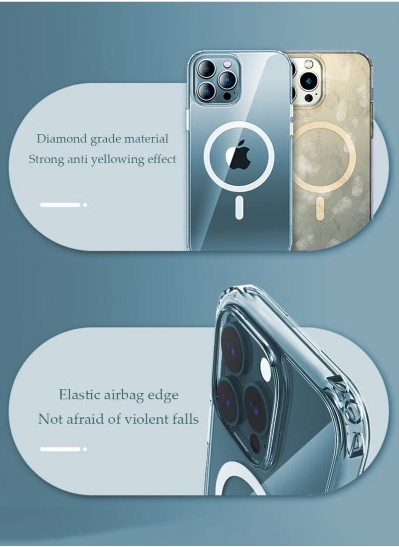 URBBKING - Compatible With Magsafe Protection Magnetic Phone Case for iPhone 16 Pro Back Cover Clear - Image 1
