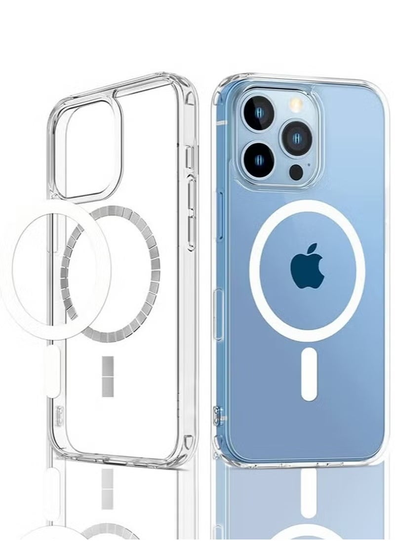 URBBKING - Compatible With Magsafe Protection Magnetic Phone Case for iPhone 16 Pro Back Cover Clear - Image 1