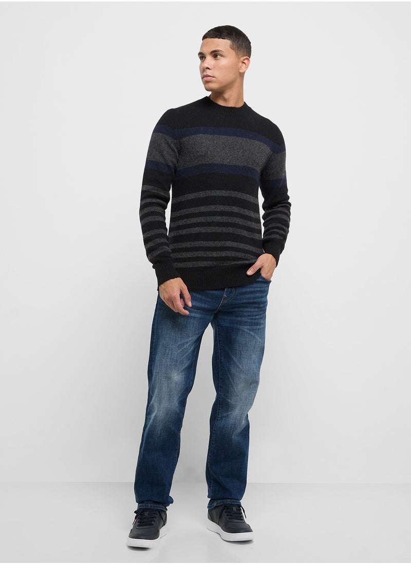 Selected Homme - Slhjoe Stripe Crew Neck Sweater - Image 1