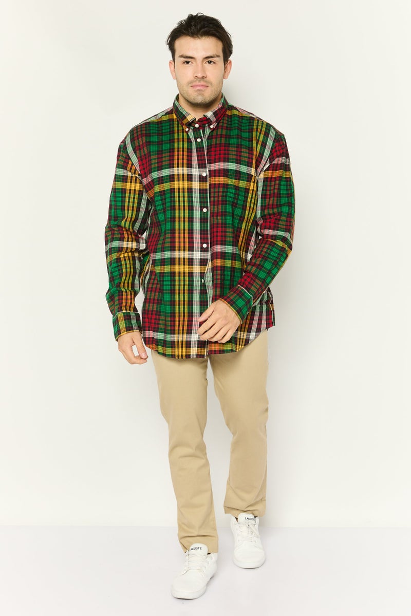 GANT Men Relaxed Fit Plaid Long Sleeves Casual Shirt, Multicolor - Image 2