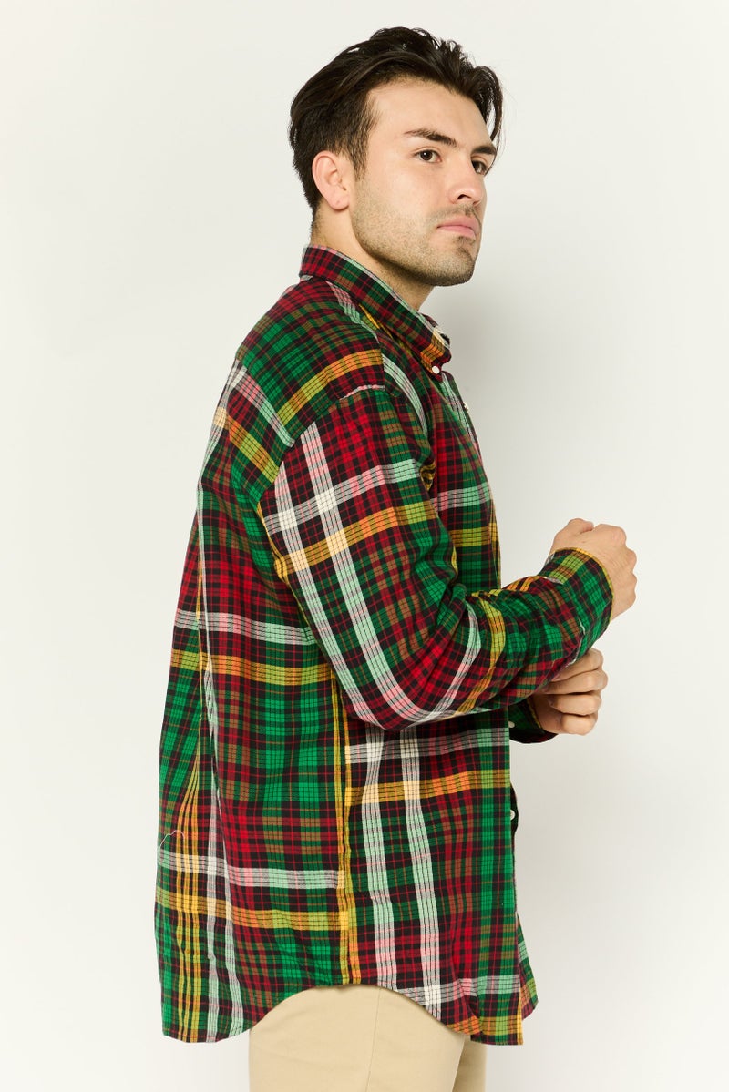 GANT Men Relaxed Fit Plaid Long Sleeves Casual Shirt, Multicolor - Image 3