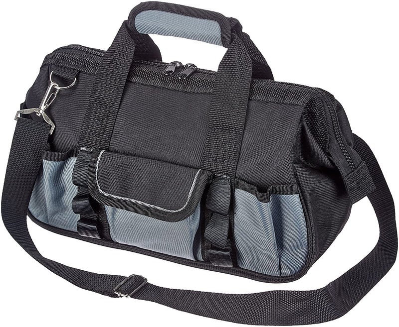 PAHAL 13 Inch Heavy Duty Tool Bag – Waterproof Nylon Tool Storage Organizer with 15 Pockets for Electrician, Mechanic, Plumber, Technician & Carpenter, Portable Small Tool Carry Bag, Black - Image 1