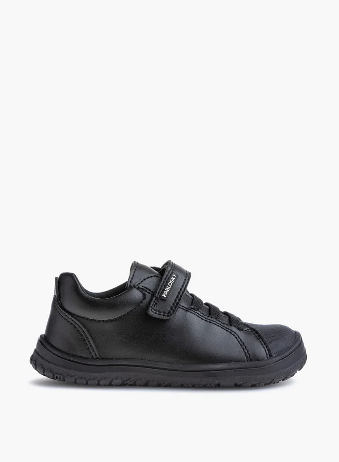 Pablosky Girls' Panelled School Shoes with Hook and Loop Closure - 355815-J