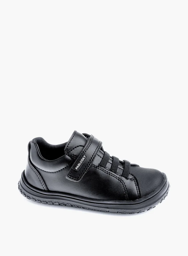 Pablosky Girls' Panelled School Shoes with Hook and Loop Closure - 355815-J