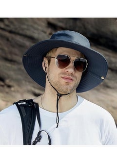Generic Men Women Sun Hat Cowboy Hat with Straw Wide Brim Bucket Breathable Boonie Hats for Fishing, Hiking, Garden, Beach  - Image 2